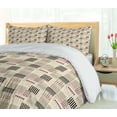 thumbnail image 5 of Ambesonne Abstract Duvet Cover Sets, Geometric Dots Stripes Art, 2-King, Beige Charcoal Grey, 5 of 7