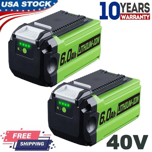 2 Pack 40V 6.0Ah Replacement Battery for GreenWorks 29472 29462 Battery G-MAX Power Tools 22262 25322 27062 29252