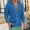 Blue, variant on Men's Linen Blend Casual Shirt, Point Collar with Rolled Sleeves, Loose Fit for simple outdoor trip Gray S