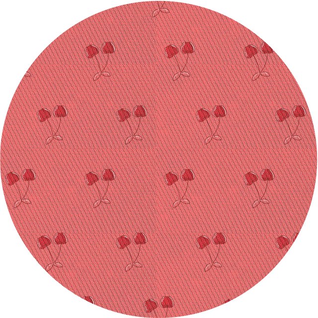 Ahgly Company Indoor Round Patterned Bean Red Area Rugs, 5' Round