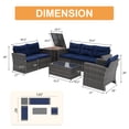 thumbnail image 6 of JOIVI 8 Pieces Patio Furniture Conversation Set, Outdoor Sectional Patio Sofa Set with Storage Box and Coffee Table, for Garden, Porch, Navy Blue, 6 of 10