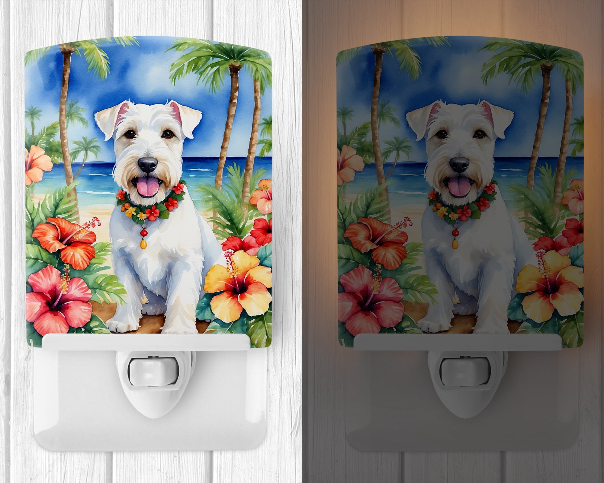 Sealyham Terrier Luau Ceramic Night Light 4 in x 6 in