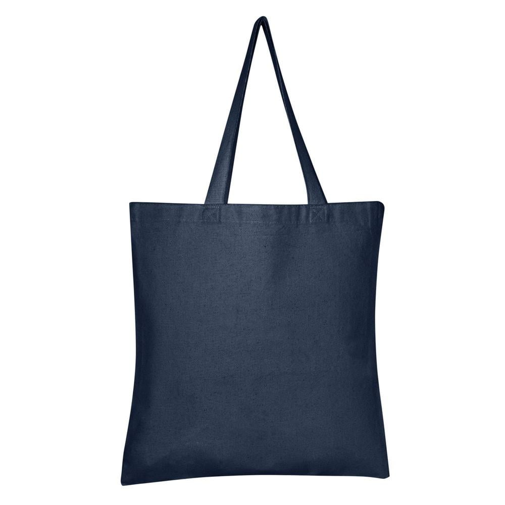 Heavy Duty Promotional Canvas Tote Bags Bulk TB200 Set of 12, Navy