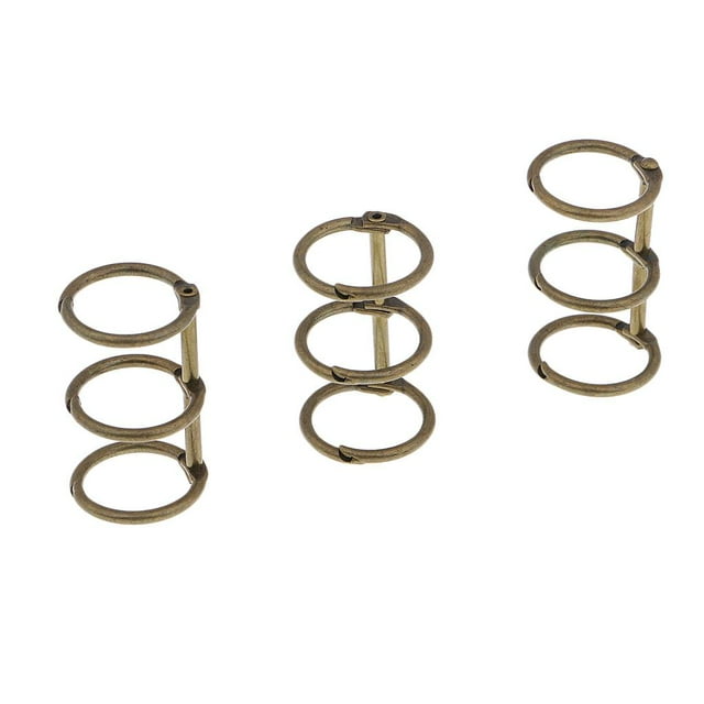KLKCMS 3 Loose Leaf Storage Metal Hand Book Loose Leaf A5 A6 Paper - Bronze