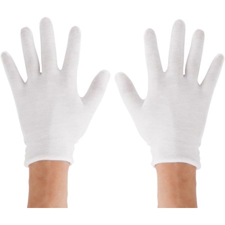 Cotton Work Gloves Hand Protection for Dry Hand Moisturizing Cosmetic Eczema Spa and Coin Jewelry Inspection White 12 Pairs
