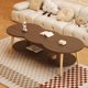 thumbnail image 2 of Formwell 80*40cm mesa de centro superior de 2 niveles en forma de maní mesa de sofá mesa decorativa para sala de estar fácil montaje patas de madera maciza, 2 of 4