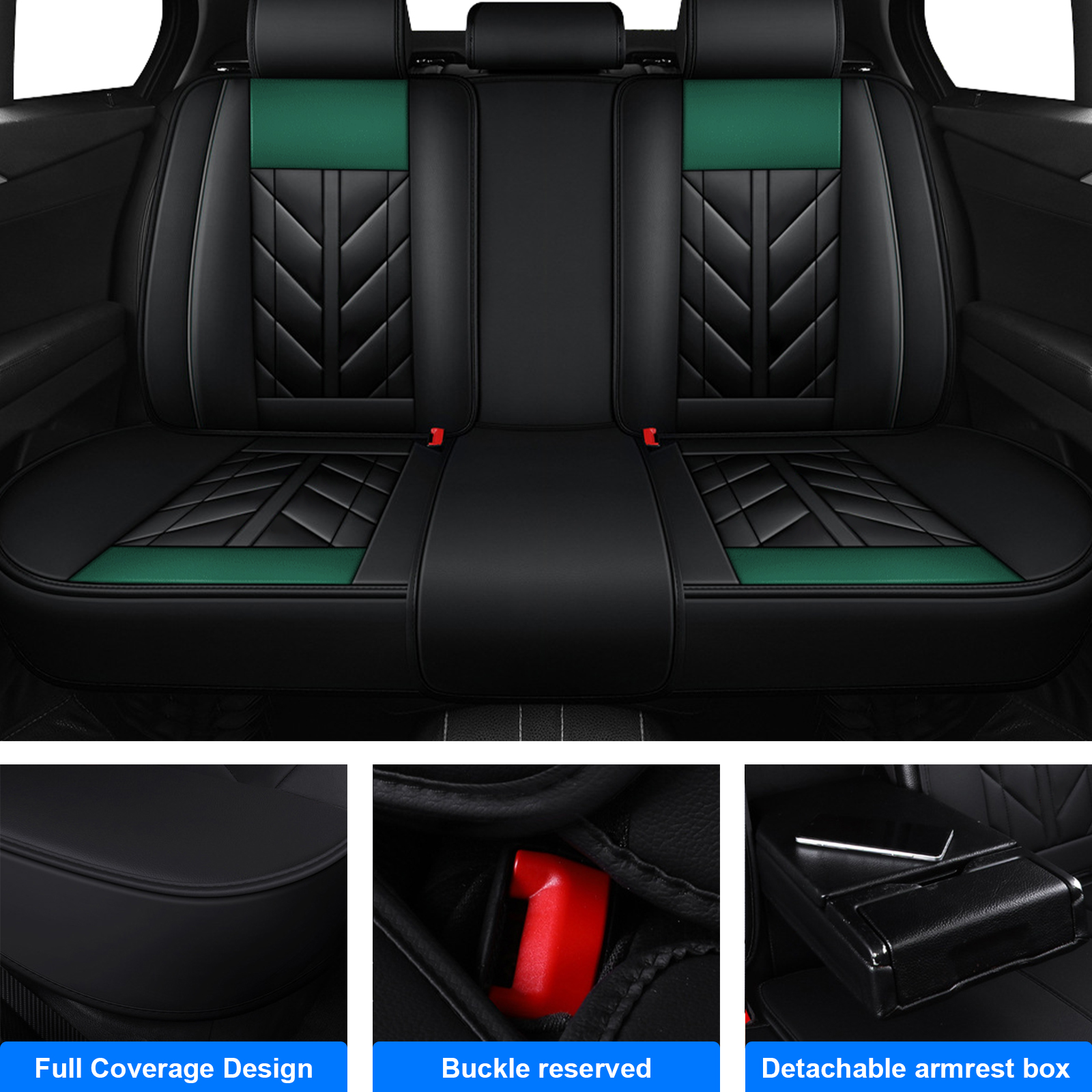 Full Set PU Leather Car Seat Covers For Chevrolet SUV – 5 Seats, Front & Rear