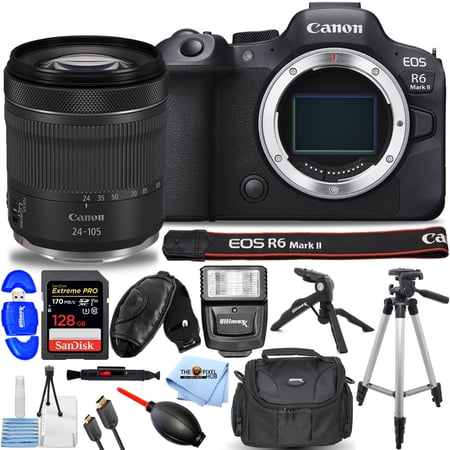 Canon EOS R6 Mark II Mirrorless Camera (International Model) and 24-105mm f/4-7.1 Lens - Accessory Kit