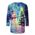 thumbnail image 4 of Ounisa 3/4 Length Sleeve Tops Blouses Christmas Gifts for Women Christmas Tree Snowman Decor Lightweight Coats Fall Outfits Winter Clothing Dressy Casual Soft, 4 of 5