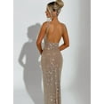 thumbnail image 6 of Sparkly Sequin Meramid Prom Dresses Spaghetti Straps Square Neck Tube Formal Evening Party Club Gowns Gold M, 6 of 8