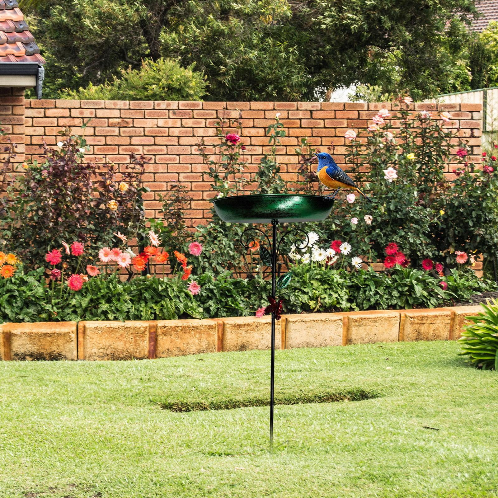 figatia Outdoor Metal Bird Bath Bird Feeder Multipurpose Easily Install Feeding Tray