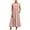 Pink, variant on Women's Casual Solid Sleeveless Linen Dress Pockets - Loose Fit Round Neck Midi Summer Dress