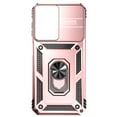 thumbnail image 3 of Case for Samsung Galaxy S25 FE with Camera Lens Sliding Cover & Ring Stand & Support Magnetic Car Mount, Military Grade Shockproof Heavy Duty Protective Case for Galaxy S25 FE, Rosegold, 3 of 10