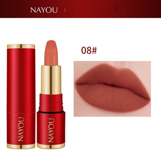 NAYOU Velvet Lipstick Long Lasting Non Transfer Soft Lip Color For A Velvety Finish