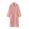 thumbnail image 1 of YOPTOP BLVB Women‘s Plush Long Robe Soft Bathrobe Button Up Housecoat Fuzzy Fleece Warm Winter Robe Sleepwear with Pockets,L,Pink, 1 of 7