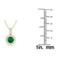 thumbnail image 2 of SZUL Women's 1/2 Carat TW Halo Emerald And Diamond Pendant in 10K Yellow Gold, 2 of 5