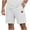 White, variant on Mens Fashion Bermuda Shorts Solid Casual Elastic Decorative Drawstring Waist Side Storage Pockets Small Leather Label Lightly Breathable Summer Daily Streetwear Shorts