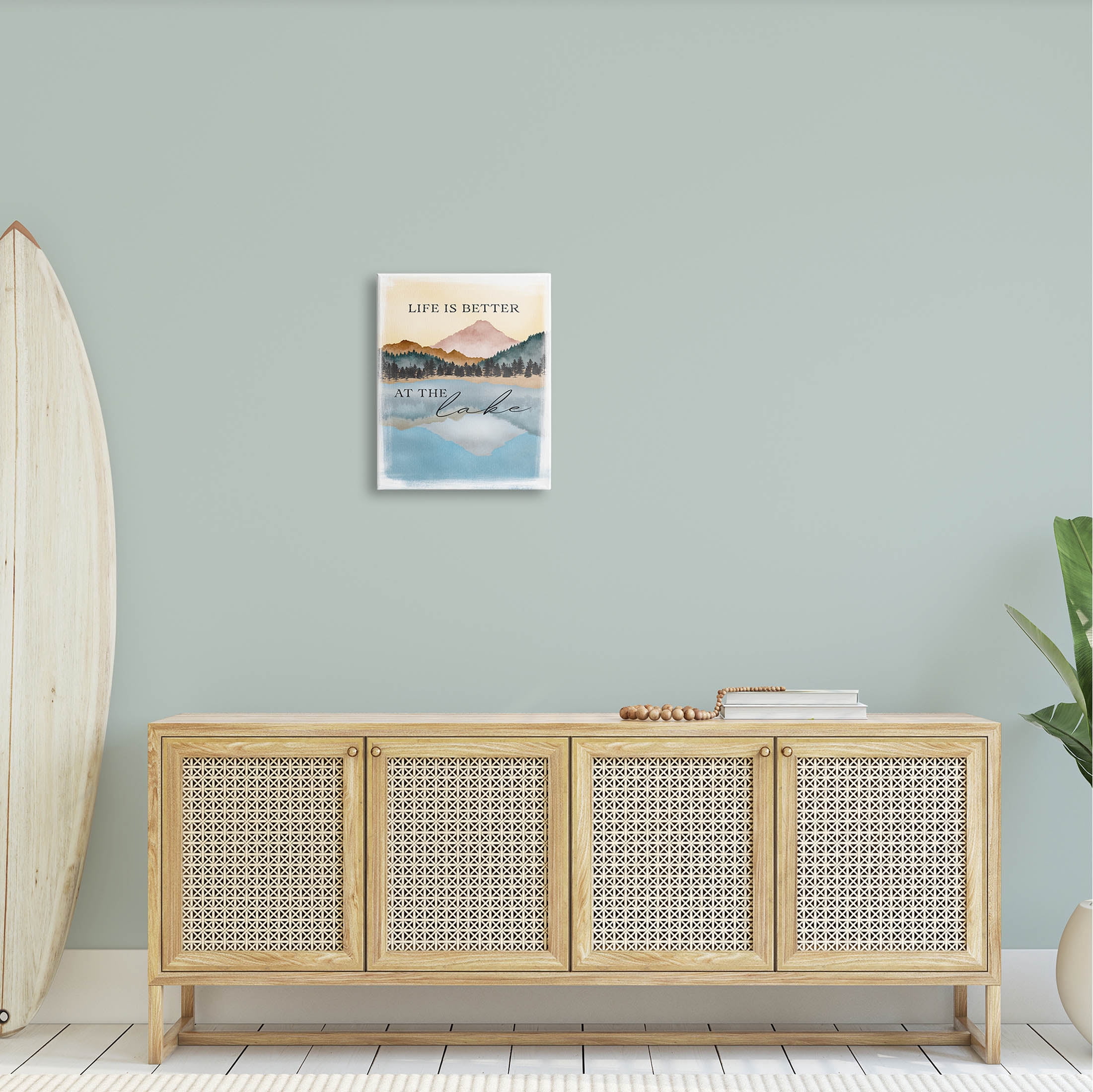Stupell Industries Better At Lake Phrase Graphic Art Gallery Wrapped Canvas Print Wall Art, Design by JJ Design House LLC