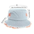 thumbnail image 2 of MSJUHEG Cowboy Hat Bucket Hats for Woman Trucker Hat Bucket Hats Jean Washed Denim Frayed Ripped Vintage Fisherman Cap Hats for Women Fascinators Hats for Women Cotton Polyester 1PC Hat Blue One Size, 2 of 2
