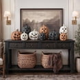 thumbnail image 6 of Fall Decor - 5.9" Halloween Black Handmade Resin Pumpkin Jack O' Lantern Decorations for Outdoor Indoor, Cute Spooky Decoration Centerpieces for Tables Porch Yard Home Kitchen Front Door Mantel, 6 of 13