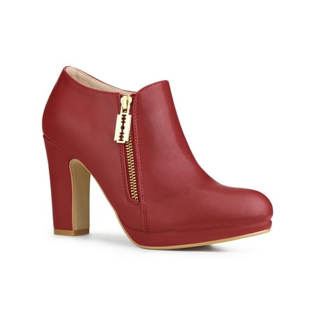 

Allegra K Women s Block High Heels Platform Round Toe Ankle Boots