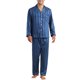 thumbnail image 1 of Pijamas casual de satén de manga larga a rayas para hombres de 2 piezas INSPIRE CHIC para el Día del Padre 2XL azul marino, 1 of 6