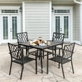 thumbnail image 3 of Nuu Garden Patio Outdoor Dining Chairs Set of 4, Portable Patio Dining Chairs, Stackable Patio Chairs Metal Chairs for Backyard Lawn Deck Poolside Porch Bistro, Black, 3 of 10