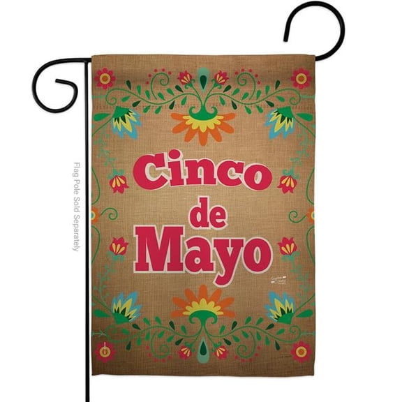 Angeleno Heritage G135042-BO Suzani Cinoco de Mayo Summertime Cinco 13 x 18.5 in. Double-Sided Decorative Vertical Garden Flags for House Decoration Banner Yard Gift