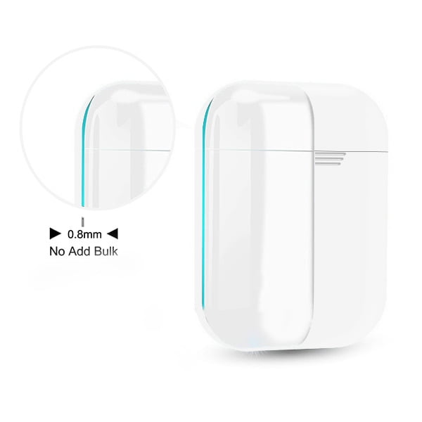 Apple AirPods Case, 0.8mm Ultra Soft Cover Skin Silicone Rubber TPU Gel Case Shockproof Cover with Charger Desktop Charging Earphones Earbuds Accessories for Apple AirPods 2 & 1 - WHITE Walmart.com