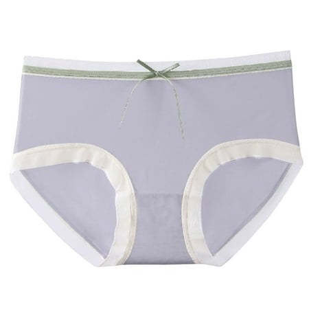 Bigersell Seamless Cotton Underwear for Women Clearance Womans Underwear Boyshort Thongs Panty Style P-896 Cotton Plus Size Panties Thong Briefs Mid Waist Women Cheeky Panties Blue L