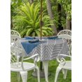 thumbnail image 3 of Outdoor Tablecloth with Umbrella Hole for Patio/Picnic/Party/Camping, Grey Geometric Waterproof Table Cloth Round Cover Washable, Modern Pure Color Abstract Striped (Dia 54"), 3 of 8