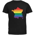 thumbnail image 1 of France LGBT Gay Pride Rainbow Black Adult T-Shirt, 1 of 1