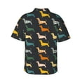 thumbnail image 3 of Balery Plaid Dachshund Print Men's Hawaiian Shirts Short Sleeve Beach Shirt Relaxed Fit Vacation Button Down Shirts-, 3 of 9