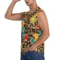 thumbnail image 3 of Lsque Robot and Monsters Print Men's Cotton Blend Sleeveless Muscle Shirts (S-3XL)- Moisture Wicking, Odor Protection, UPF 30+,X-Large, 3 of 8