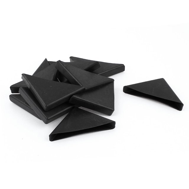 Unique Bargains 12Pcs 10mm x 75mm Black Plastic Recessed Furniture Table Couch Corner Protectors