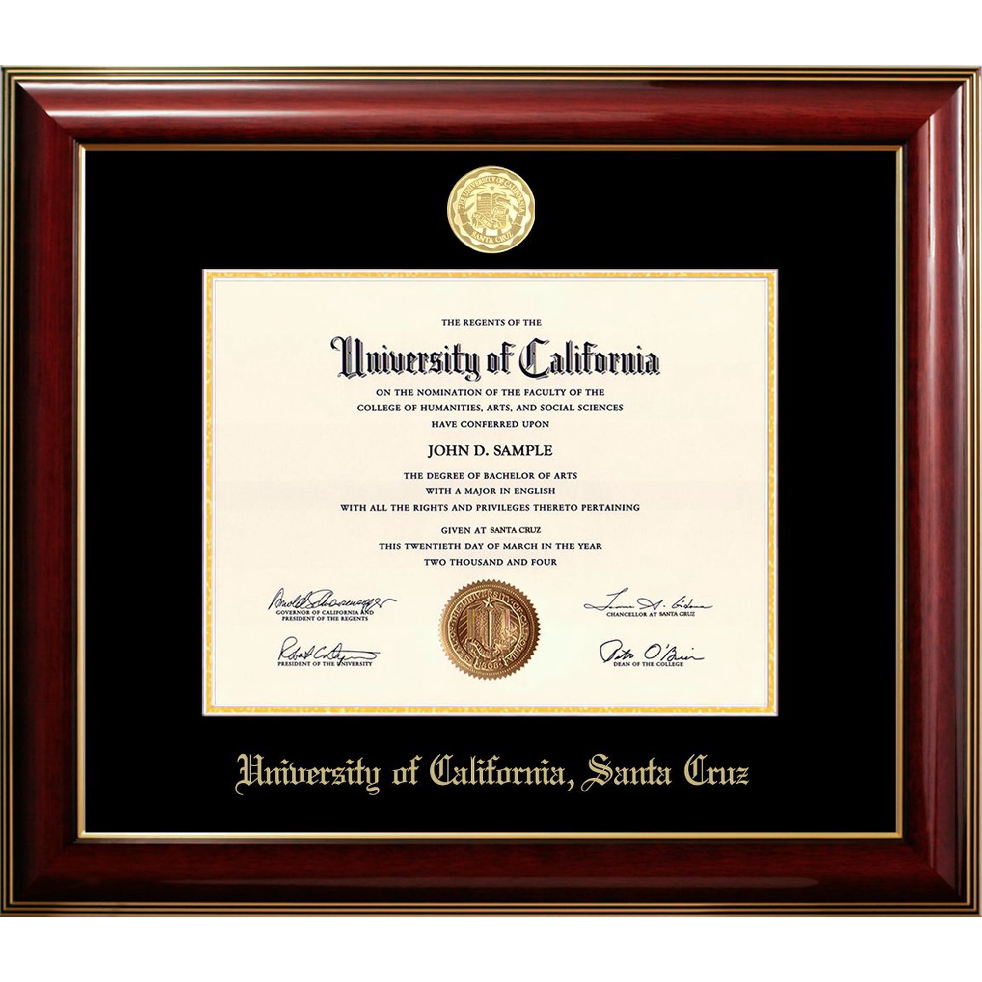 University of California, Santa Cruz Classic Diploma Frame
