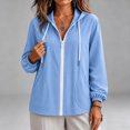 thumbnail image 5 of NominalSnug Zip up Hoodies for Women Long Sleeve Top Hooded Sweatshirts Loose Fit Jackets with Pocket, 5 of 7
