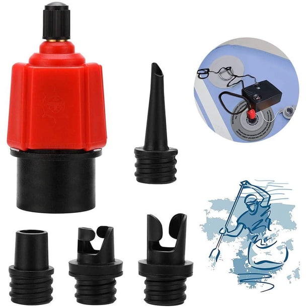 Kit de adaptador de válvula de aire marina, adaptador de válvula marina, adaptador de inflador de bote, convertidor de bomba de aire de canoa para tablas de remo/botes de remos inflables/kayaks/camas