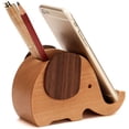 thumbnail image 1 of Mini portalápices de elefante de madera con soporte para teléfono móvil organizador de almacenamiento de escritorio grande JFHHH pequeña, 1 of 5