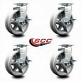 thumbnail image 2 of 6 Inch V-Groove Semi Steel Swivel Caster Set with Bronze Bearings and Brakes SCC, 2 of 2