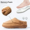 thumbnail image 3 of Pmoiste Mens Moccasin Slippers Soft Suede Comfy Memory Foam Warm Winter Plush Casual Male Slipper, 3 of 7