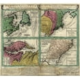 thumbnail image 2 of Vintage Maps 22x20 White Modern Wood Framed Museum Art Print Titled - British Dominions in North America from New Foundland to Carolina 1770, 2 of 4