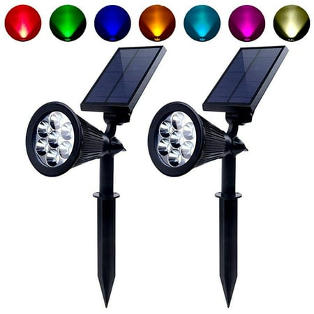 christmas solar spotlights landscape color changing 7 led solar