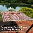 thumbnail image 3 of Sunnydaze 2-Person Quilted Polyester Spreader Bar Hammock, 450 lb Capacity - Canyon Sunset, 3 of 11