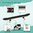 thumbnail image 4 of 31'' Complete Skateboard 7 Layer Canadian Maple Double Kick Deck Skateboards skull rose detailed engraving style Skate Board for Beginner Adult Gifts, 4 of 5