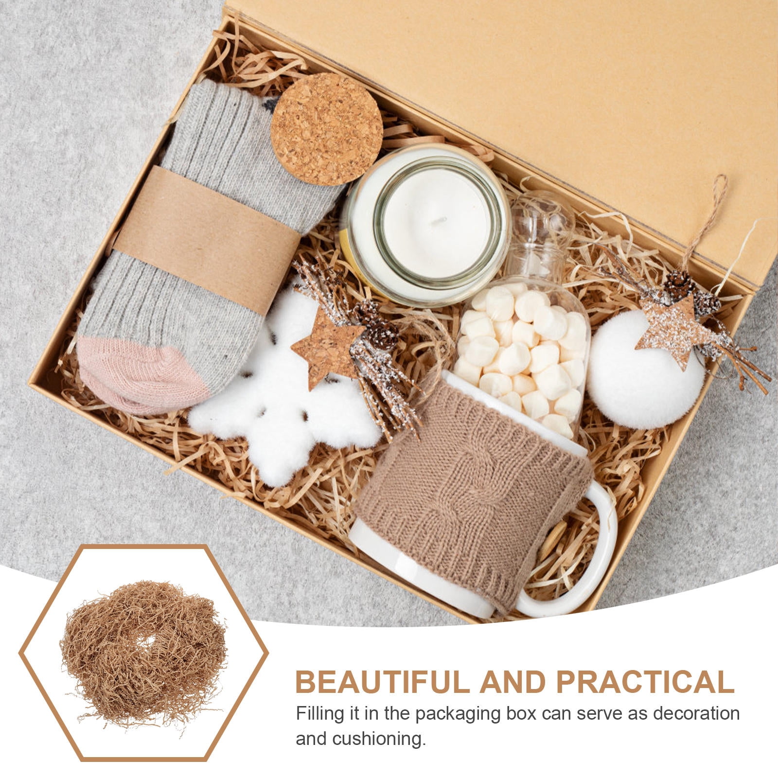 LOLIPPYY Khaki Crinkle Paper Filler 1 Pack for Wedding Decorations and Anniversary Gift Packaging