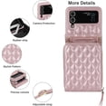 thumbnail image 5 of for Samsung Galaxy Z Flip 4 Wallet Case, Crossbody Zipper Purse with Credit Card Slot Holder RFID Blocking PU Leather Adjustable Lanyard Detachable Strap Wrist for Women (Rose Gold), 5 of 14