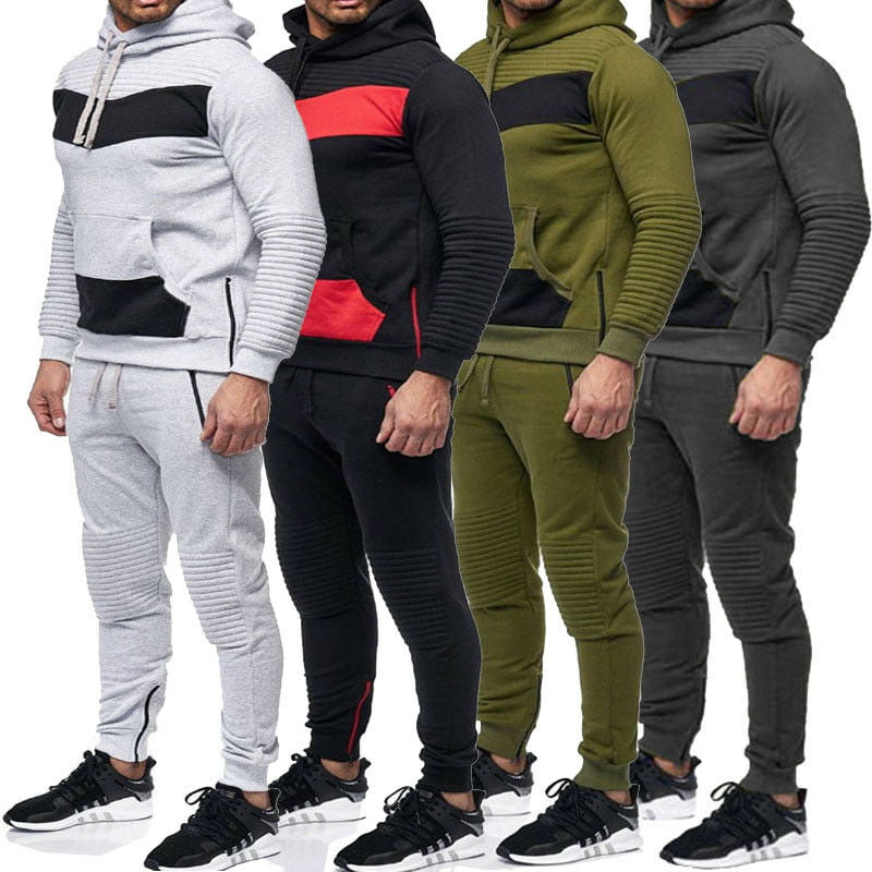 New Mens Tracktop Tracksuit Joggers Not Included Gym Slim Hooded Fitness Hoodie 
