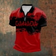 thumbnail image 3 of Canada T Shirt Short Sleeves Zipper Polo Shirt Basic Maple Leaf Shirt for Men, 3 of 3