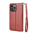 thumbnail image 6 of iphone 16 Pro Max Phone Case, Leather Wallet Case for Apple iphone 16 Pro Max, Ebizware Credit Card Cash Holder Folio Flip [Detachable] Kickstand Magnetic Cover & Lanyard for Women Men [Wine Red], 6 of 6